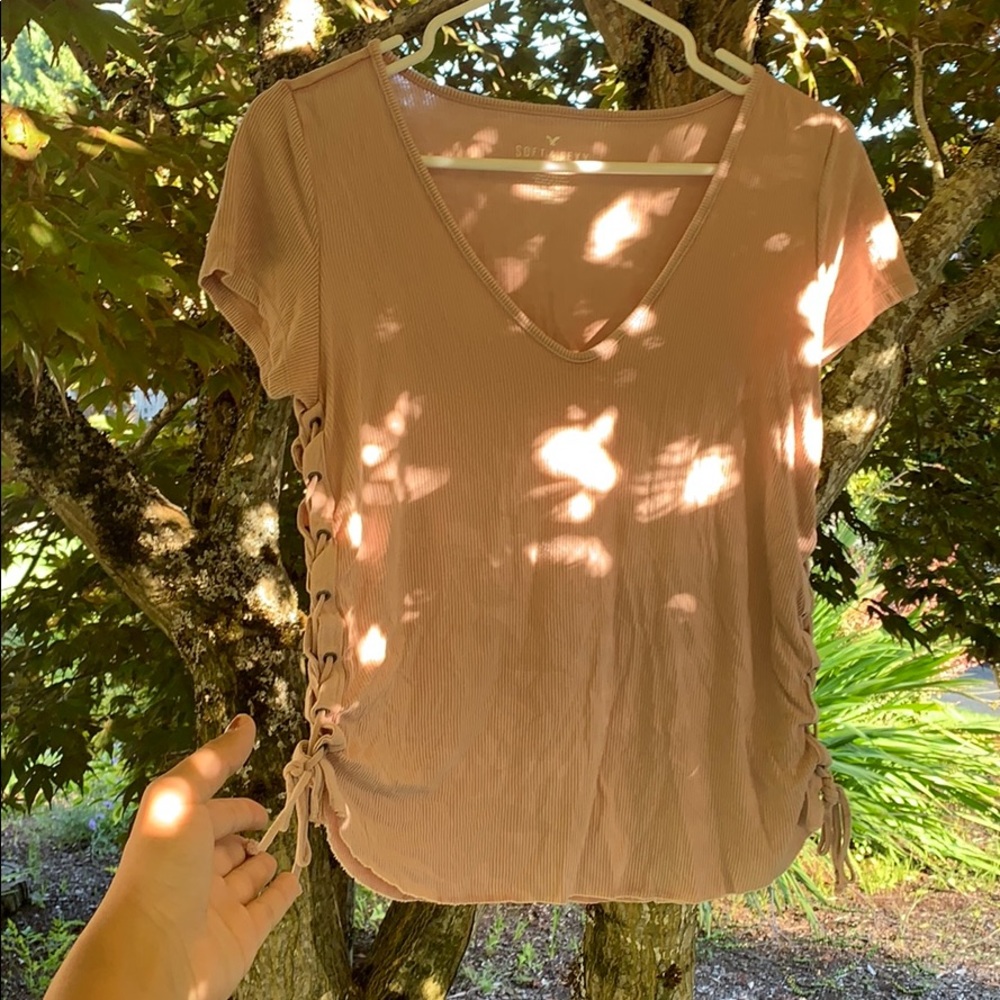 A blush pink tee